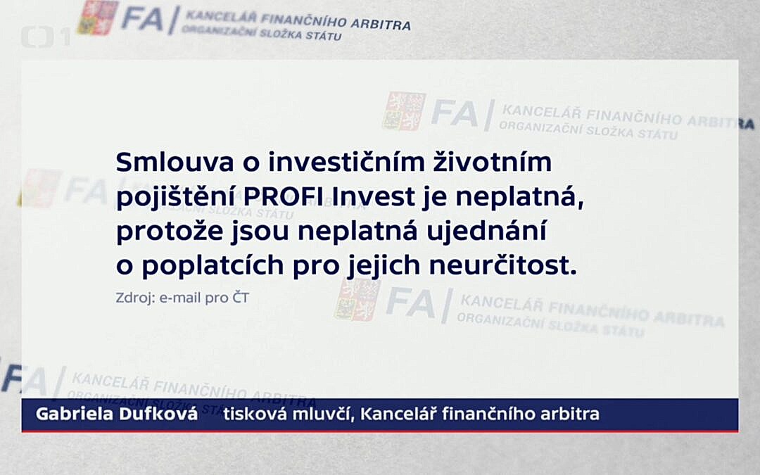 Arbitr rozhodl o neplatnosti smlouvy o investičním životním pojištění. Podobných mohou být statisíce.