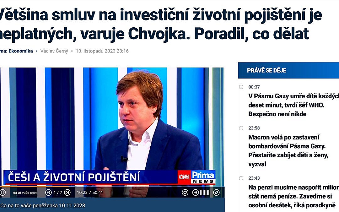Většina smluv na investiční životní pojištění je neplatných !!